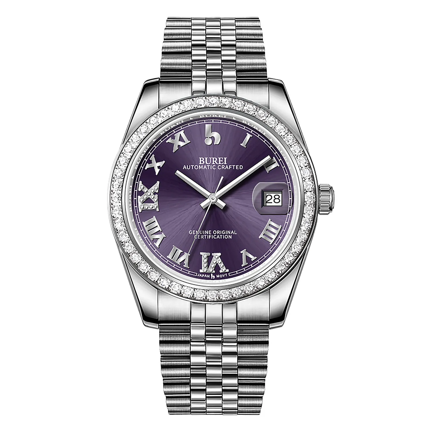 BUREI Luxury Automatic Watch 36mm, Fashion Waterproof Mechanical Watch, Adjustable Stainless Steel Two Tone Strap sold by Burei product image thumbnail 4