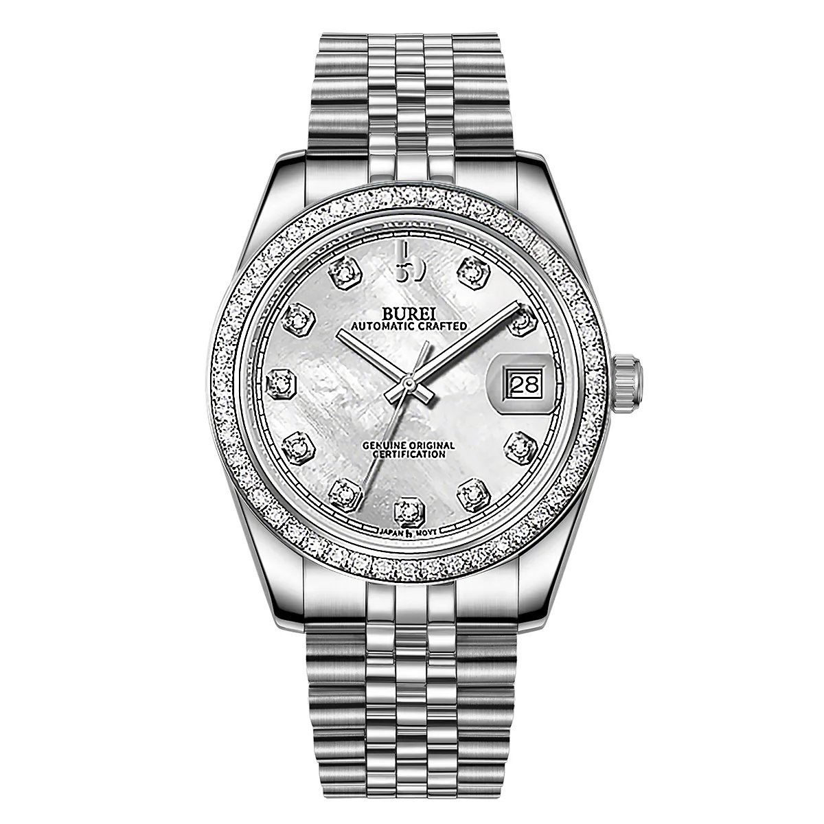 BUREI Luxury Automatic Watch 36mm, Fashion Waterproof Mechanical Watch, Adjustable Stainless Steel Two Tone Strap sold by Burei