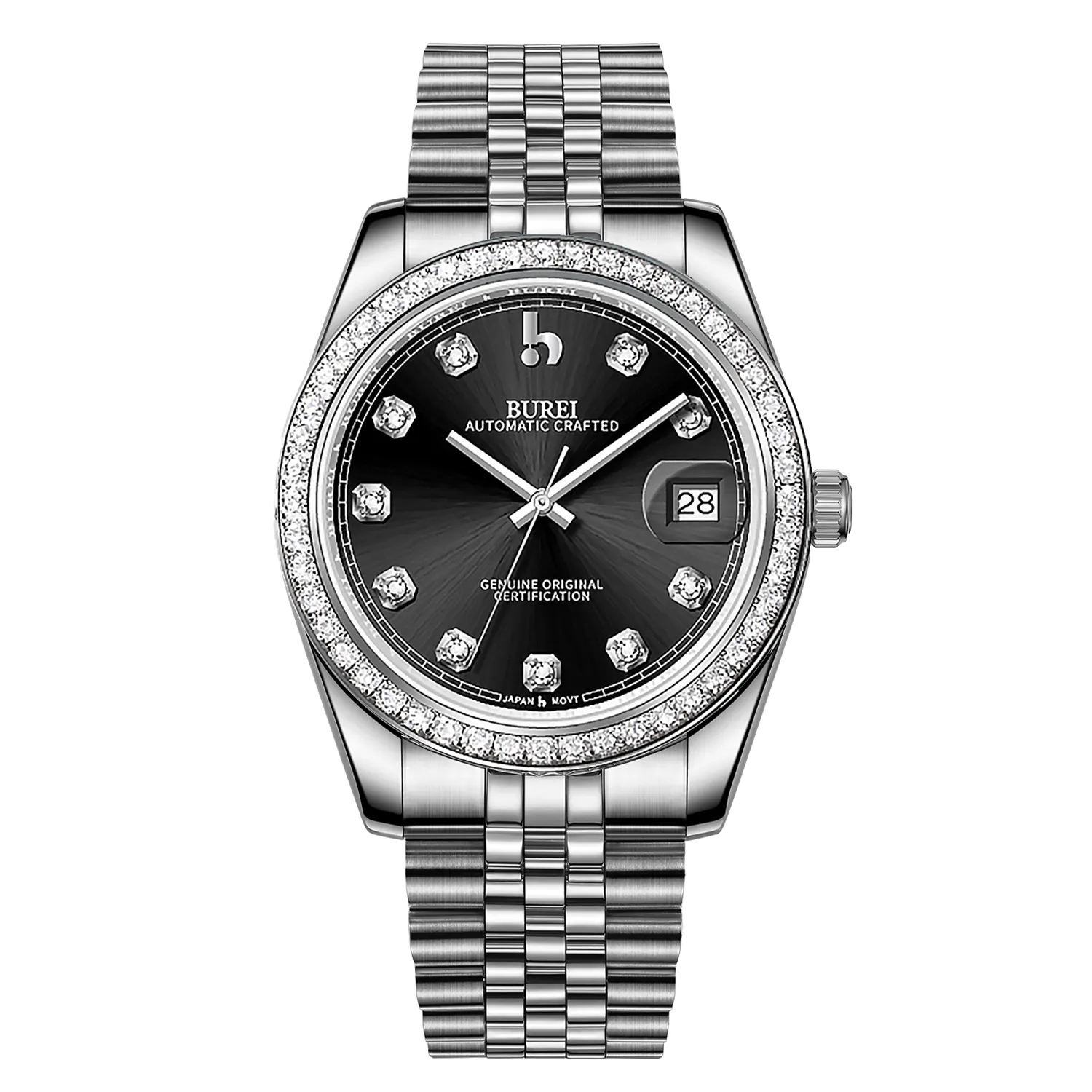 BUREI Luxury Automatic Watch 36mm, Fashion Waterproof Mechanical Watch, Adjustable Stainless Steel Two Tone Strap sold by Burei product image thumbnail 4