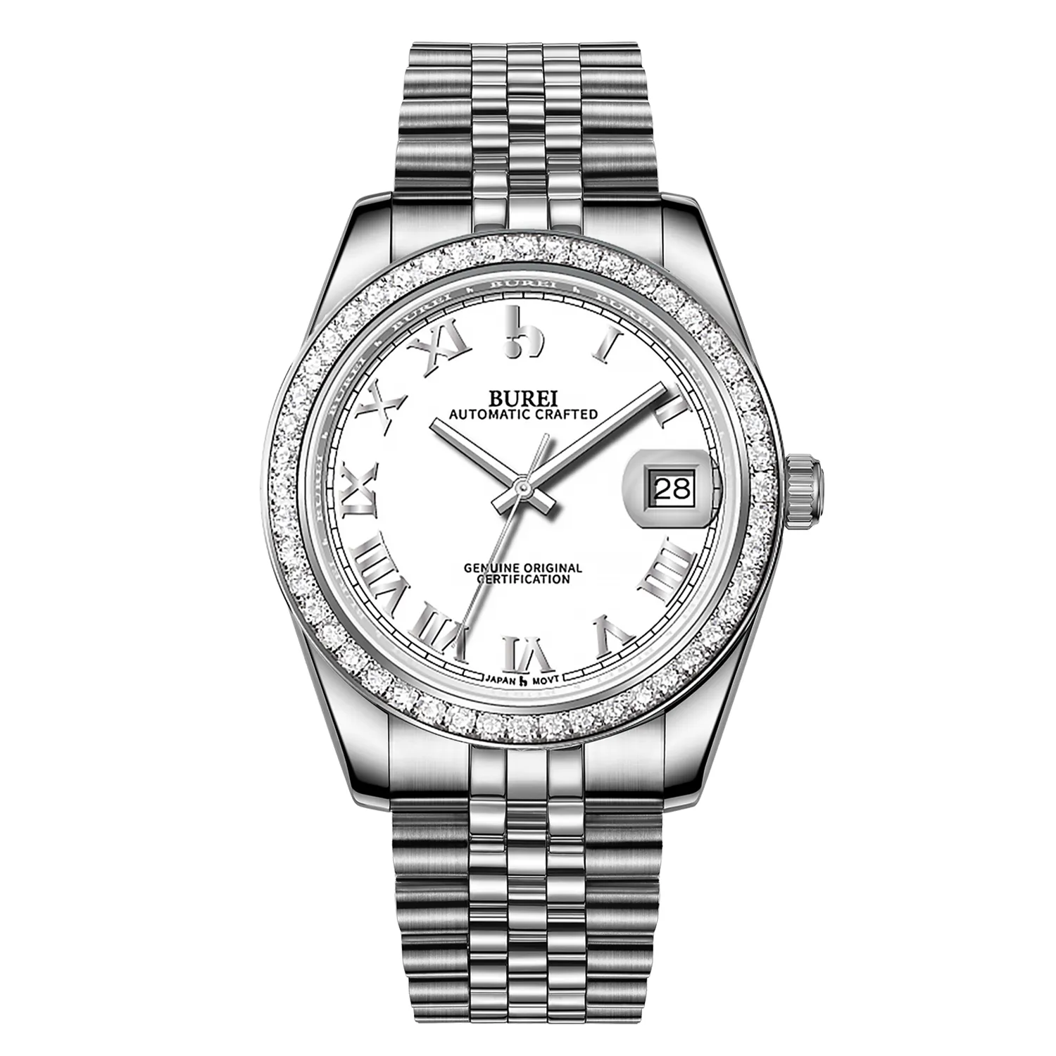 BUREI Luxury Automatic Watch 36mm, Fashion Waterproof Mechanical Watch, Adjustable Stainless Steel Two Tone Strap sold by Burei