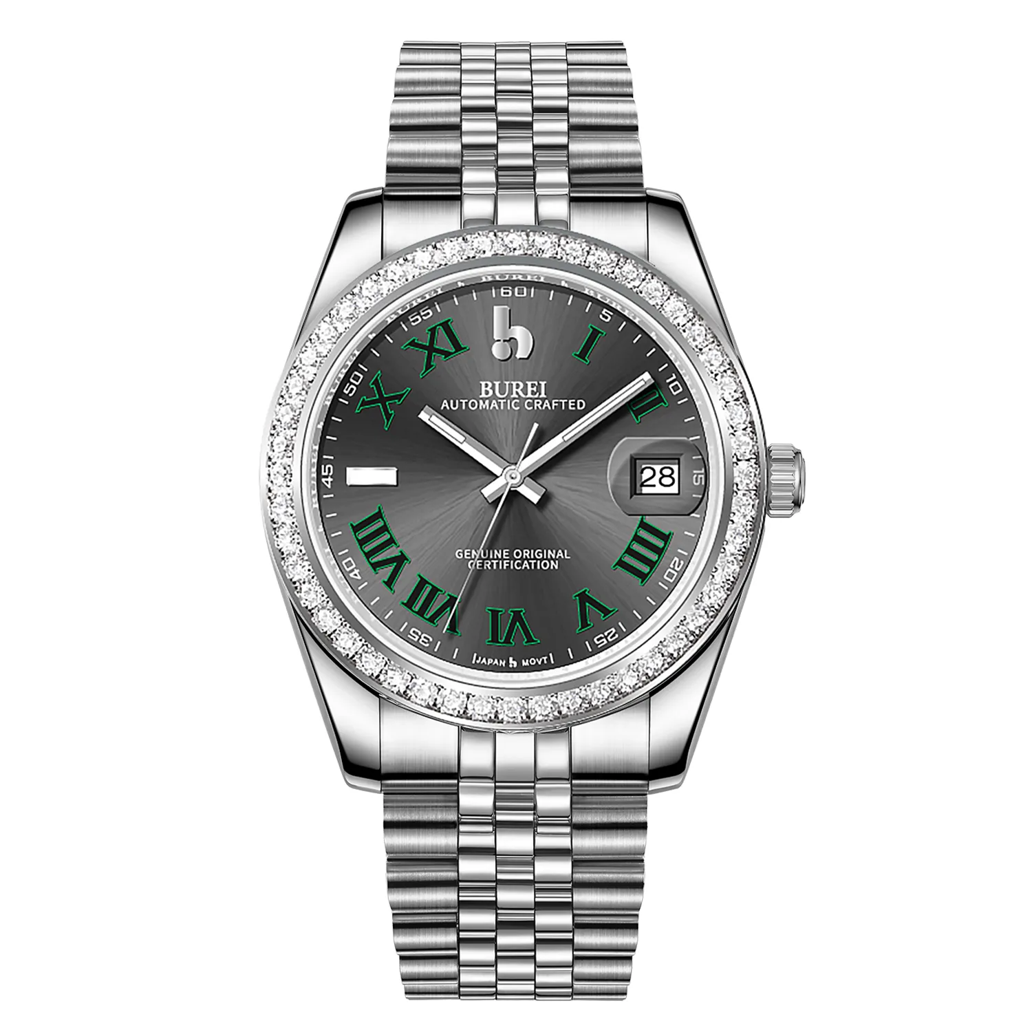 BUREI Luxury Automatic Watch 36mm, Fashion Waterproof Mechanical Watch, Adjustable Stainless Steel Two Tone Strap, Gift for Men sold by Burei