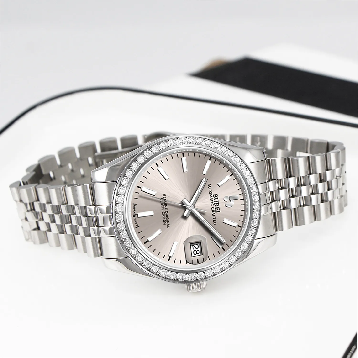 BUREI Luxury Automatic Watch 36mm, Fashion Waterproof Mechanical Watch, Adjustable Stainless Steel Two Tone Strap sold by Burei product image thumbnail 3