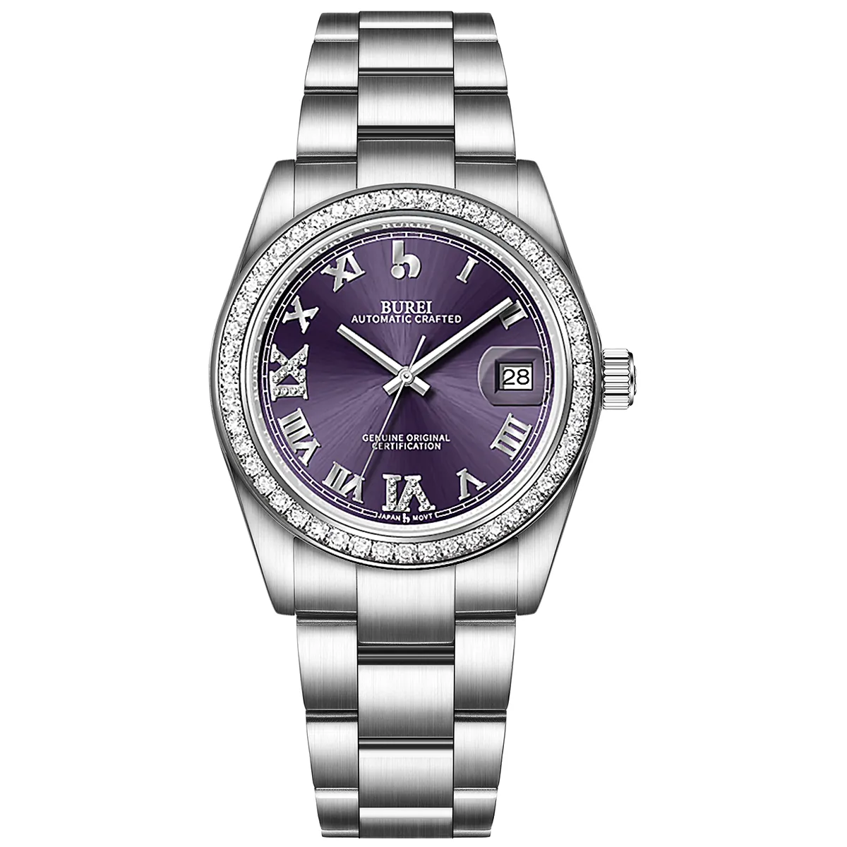 BUREI Luxury Automatic Watch 36mm, Fashion Waterproof Mechanical Watch, Adjustable Stainless Steel Two Tone Strap sold by Burei product image thumbnail 5