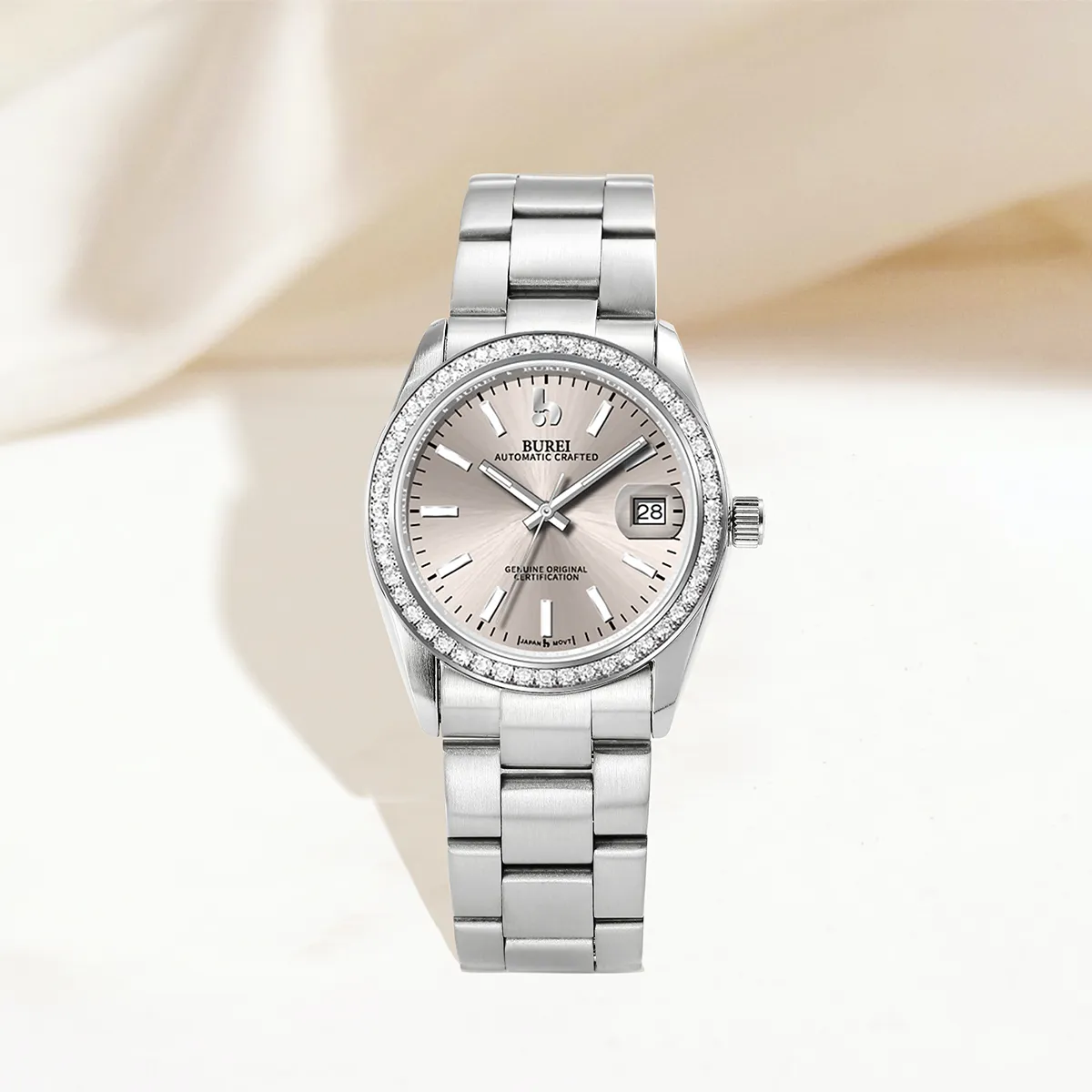 BUREI Luxury Automatic Watch 36mm, Fashion Waterproof Mechanical Watch, Adjustable Stainless Steel Two Tone Strap sold by Burei product image thumbnail 2