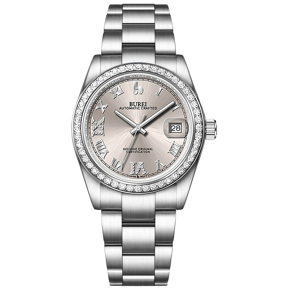 BUREI Luxury Automatic Watch 36mm, Fashion Waterproof Mechanical Watch, Adjustable Stainless Steel Two Tone Strap sold by Burei