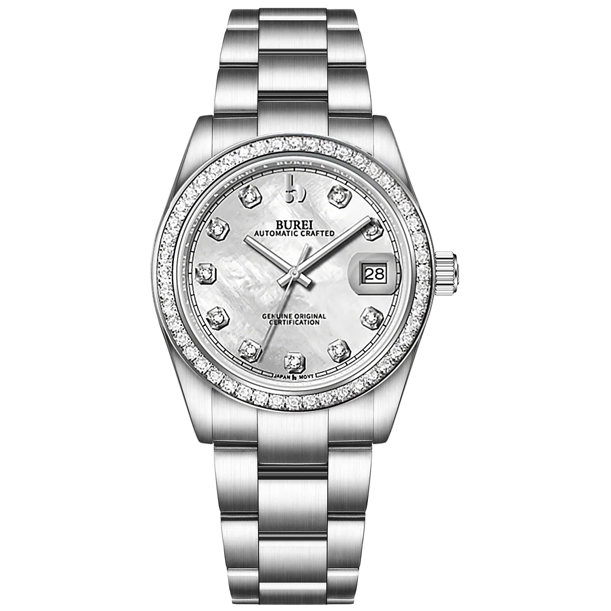 BUREI Luxury Automatic Watch 36mm, Fashion Waterproof Mechanical Watch, Adjustable Stainless Steel Two Tone Strap sold by Burei