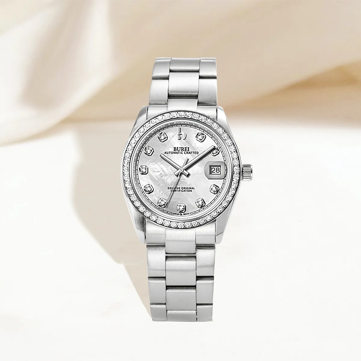 BUREI Luxury Automatic Watch 36mm, Fashion Waterproof Mechanical Watch, Adjustable Stainless Steel Two Tone Strap sold by Burei product image thumbnail 2