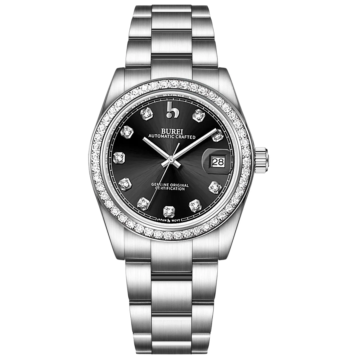 BUREI Luxury Automatic Watch 36mm, Fashion Waterproof Mechanical Watch, Adjustable Stainless Steel Two Tone Strap sold by Burei product image thumbnail 5