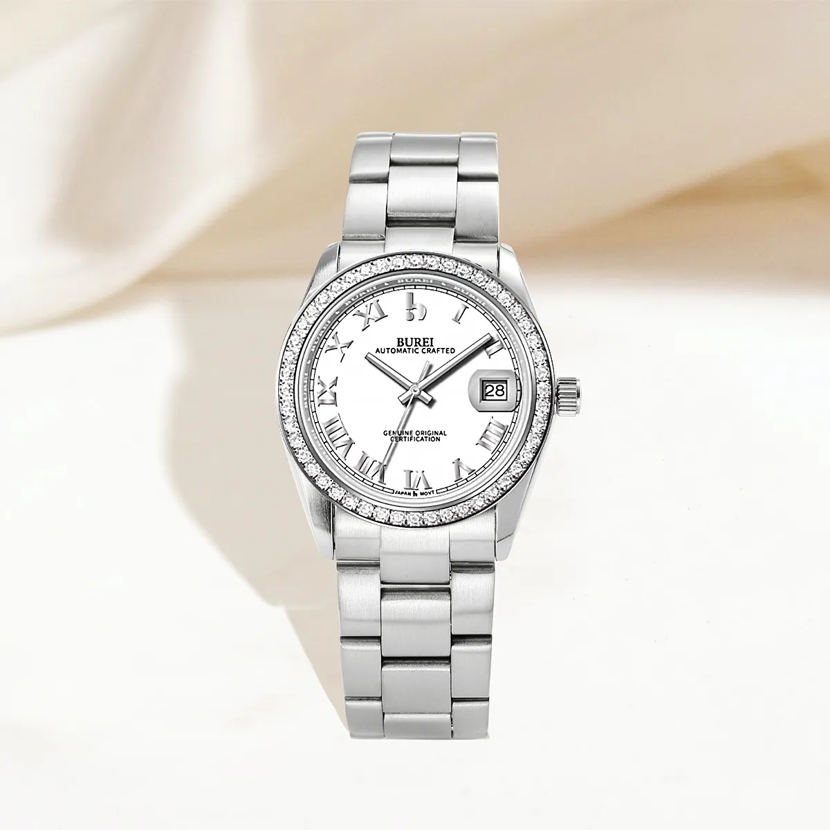 BUREI Luxury Automatic Watch 36mm, Fashion Waterproof Mechanical Watch, Adjustable Stainless Steel Two Tone Strap, Gift for Men sold by Burei product image thumbnail 2