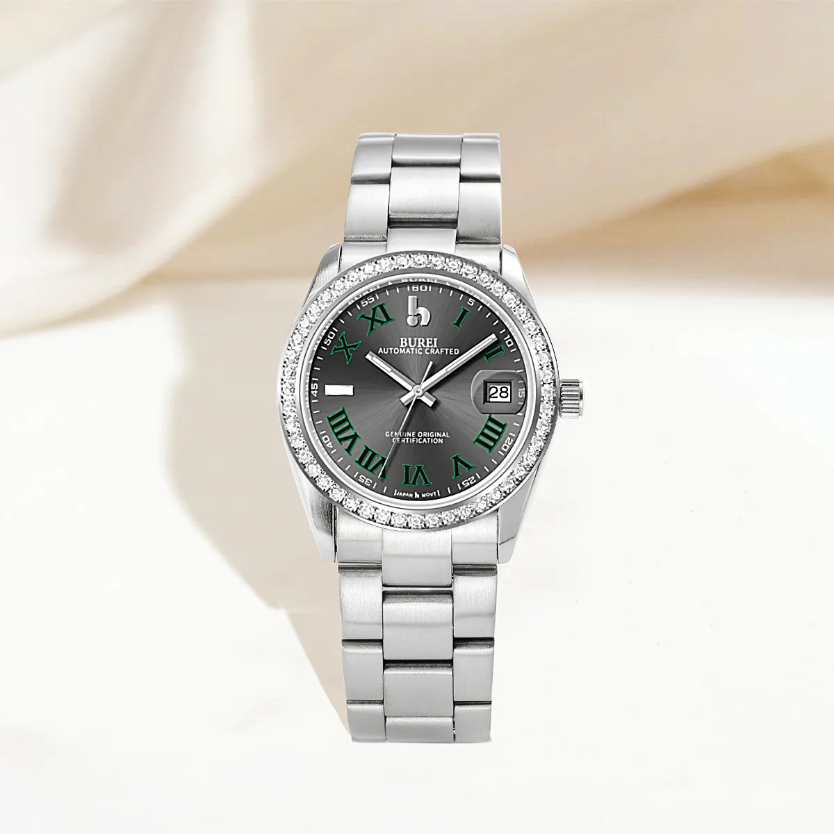 BUREI Luxury Automatic Watch 36mm, Fashion Waterproof Mechanical Watch, Adjustable Stainless Steel Two Tone Strap sold by Burei product image thumbnail 2