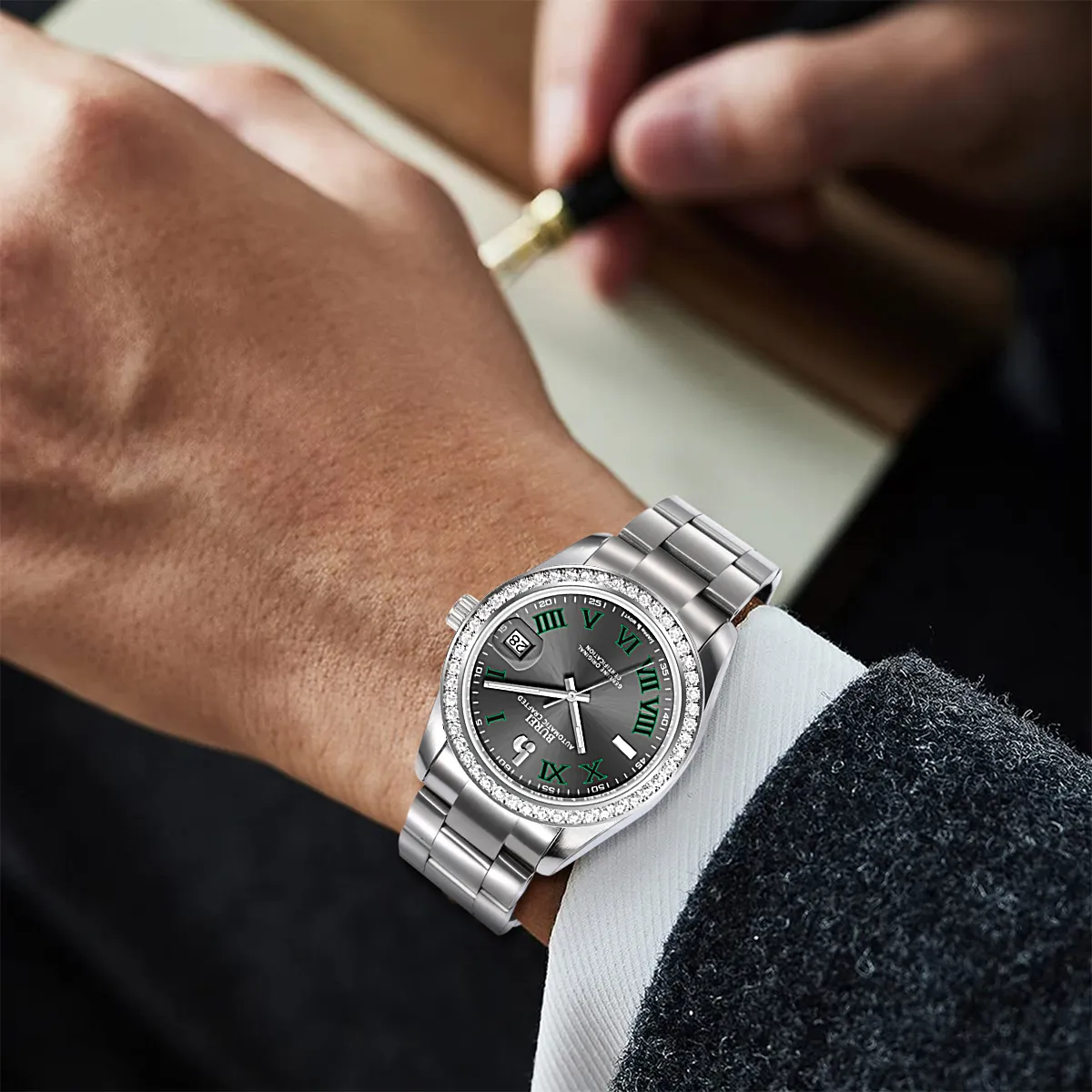 BUREI Luxury Automatic Watch 36mm, Fashion Waterproof Mechanical Watch, Adjustable Stainless Steel Two Tone Strap sold by Burei product image thumbnail 4