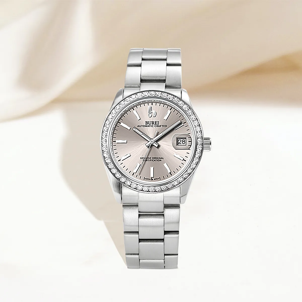 BUREI Luxury Automatic Watch 36mm, Fashion Waterproof Mechanical Watch, Adjustable Stainless Steel Two Tone Strap sold by Burei product image thumbnail 2