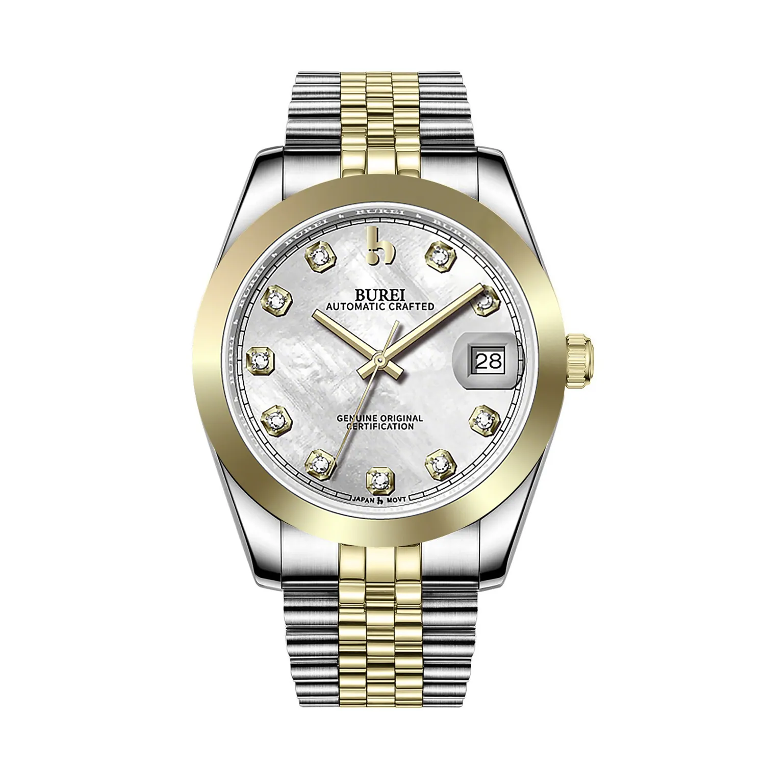 BUREI Luxury Automatic Watch 36mm, Fashion Waterproof Mechanical Watch, Adjustable Stainless Steel Two Tone Strap, Gift for Men sold by Burei product image thumbnail 4