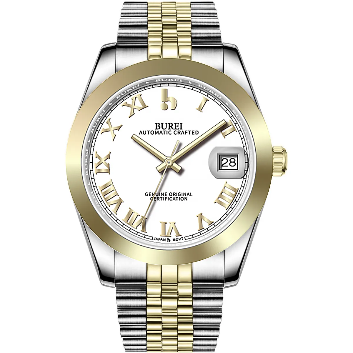 BUREI Luxury Automatic Watch 36mm, Fashion Waterproof Mechanical Watch, Adjustable Stainless Steel Two Tone Strap sold by Burei product image thumbnail 4