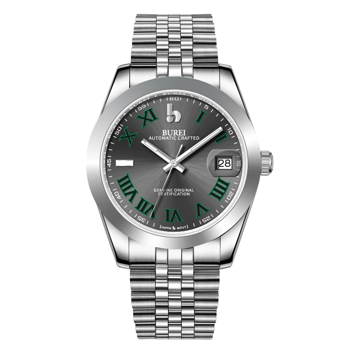 BUREI Luxury Automatic Watch 36mm, Fashion Waterproof Mechanical Watch, Adjustable Stainless Steel Two Tone Strap sold by Burei