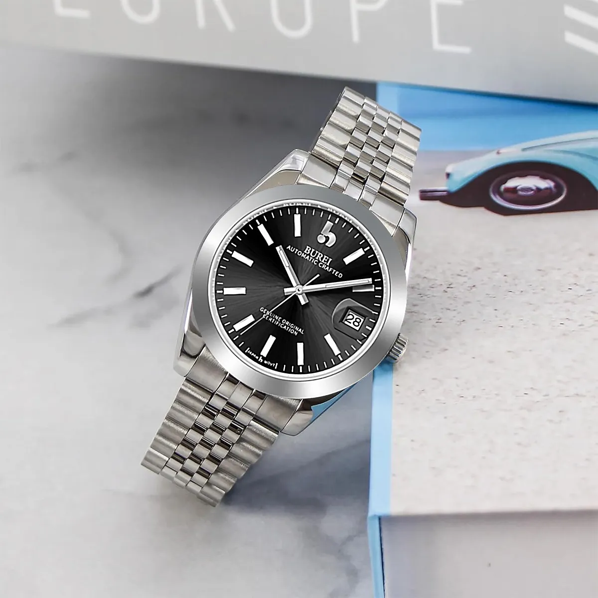 BUREI Luxury Automatic Watch 36mm, Fashion Waterproof Mechanical Watch, Adjustable Stainless Steel Two Tone Strap, Gift for Men sold by Burei product image thumbnail 5