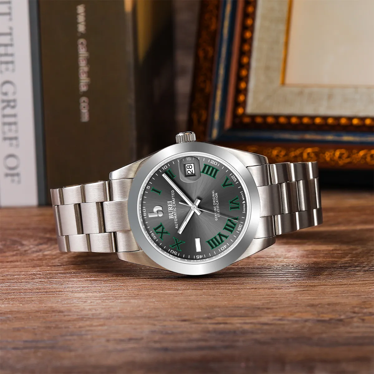 BUREI Luxury Automatic Watch 36mm, Fashion Waterproof Mechanical Watch, Adjustable Stainless Steel Two Tone Strap sold by Burei product image thumbnail 3