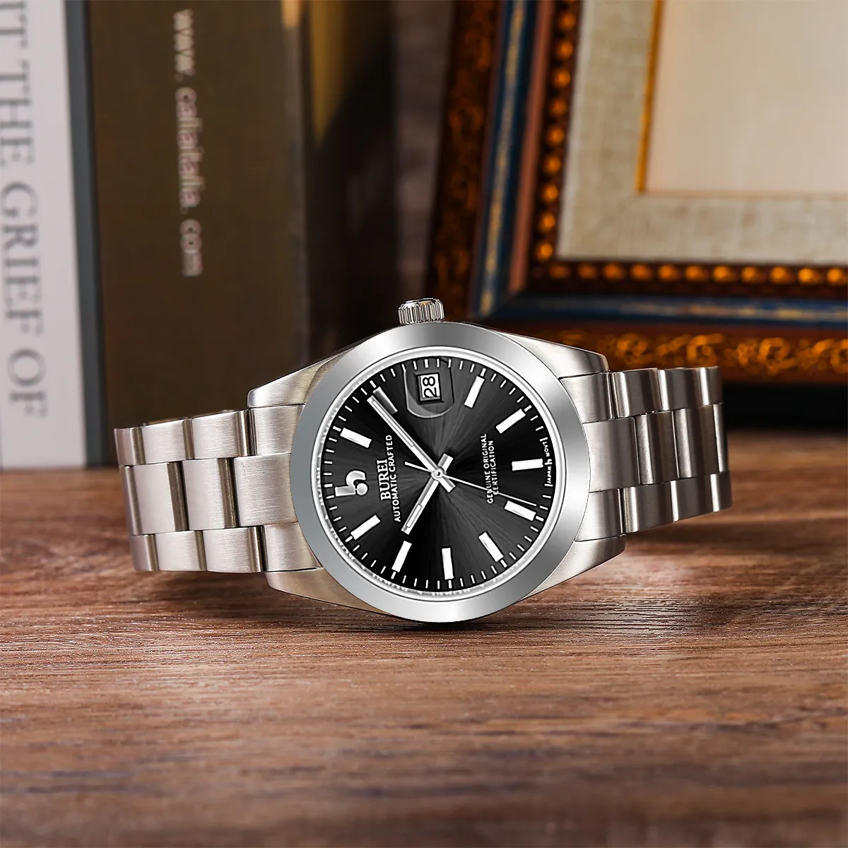 BUREI Luxury Automatic Watch 36mm, Fashion Waterproof Mechanical Watch, Adjustable Stainless Steel Two Tone Strap sold by Burei product image thumbnail 5