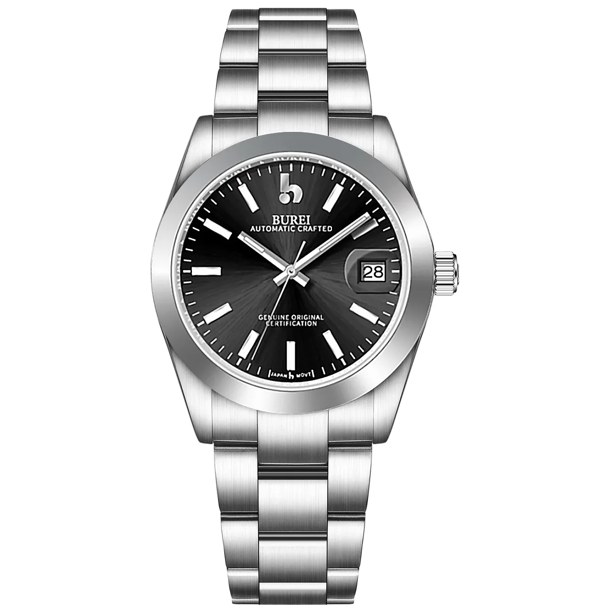 BUREI Luxury Automatic Watch 36mm, Fashion Waterproof Mechanical Watch, Adjustable Stainless Steel Two Tone Strap sold by Burei product image thumbnail 4