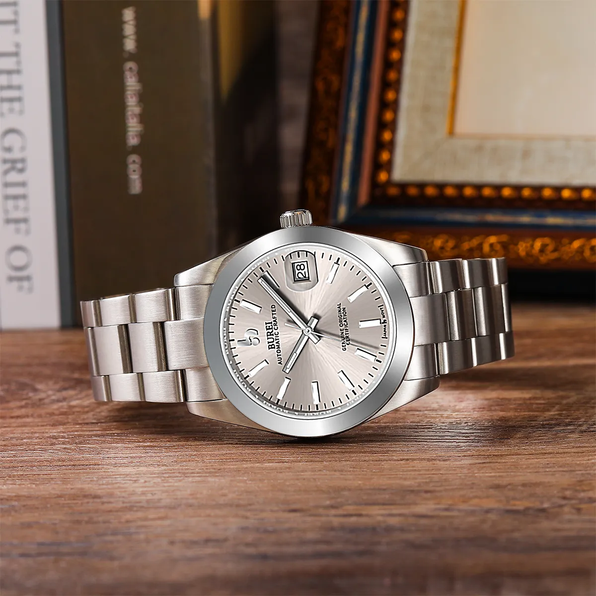 BUREI Luxury Automatic Watch 36mm, Fashion Waterproof Mechanical Watch, Adjustable Stainless Steel Two Tone Strap sold by Burei product image thumbnail 2