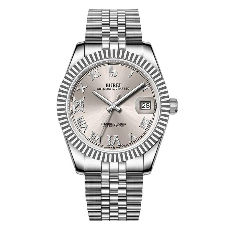 BUREI Luxury Automatic Watch 36mm, Fashion Waterproof Mechanical Watch, Adjustable Stainless Steel Two Tone Strap, Gift for Men sold by Burei