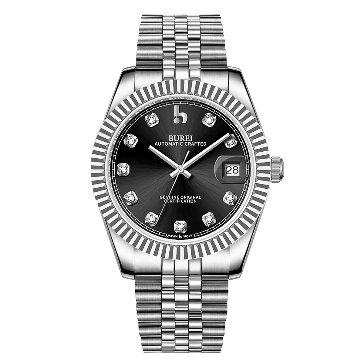 BUREI Luxury Automatic Watch 36mm, Fashion Waterproof Mechanical Watch, Adjustable Stainless Steel Two Tone Strap sold by Burei product image thumbnail 4