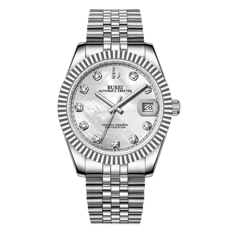 BUREI Luxury Automatic Watch 36mm, Fashion Waterproof Mechanical Watch, Adjustable Stainless Steel Two Tone Strap, Gift for Men sold by Burei