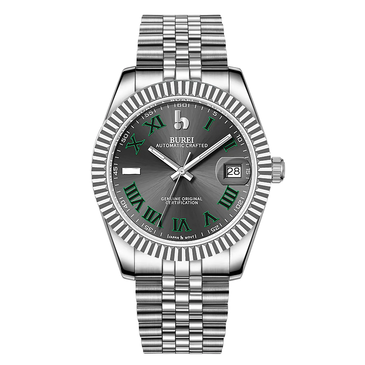 BUREI Luxury Automatic Watch 36mm, Fashion Waterproof Mechanical Watch, Adjustable Stainless Steel Two Tone Strap, Gift for Men sold by Burei