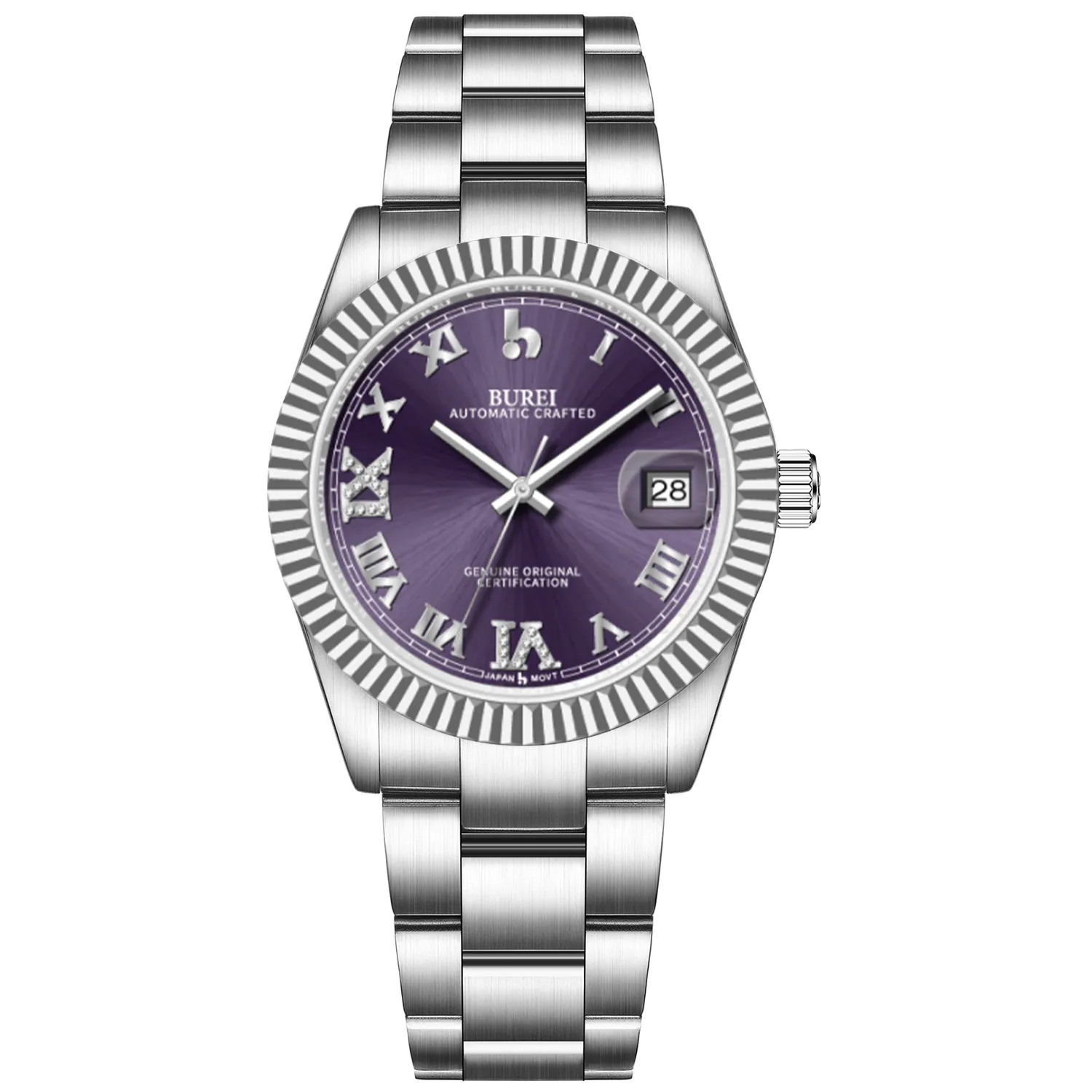 BUREI Luxury Automatic Watch 36mm, Fashion Waterproof Mechanical Watch, Adjustable Stainless Steel Two Tone Strap sold by Burei product image thumbnail 5