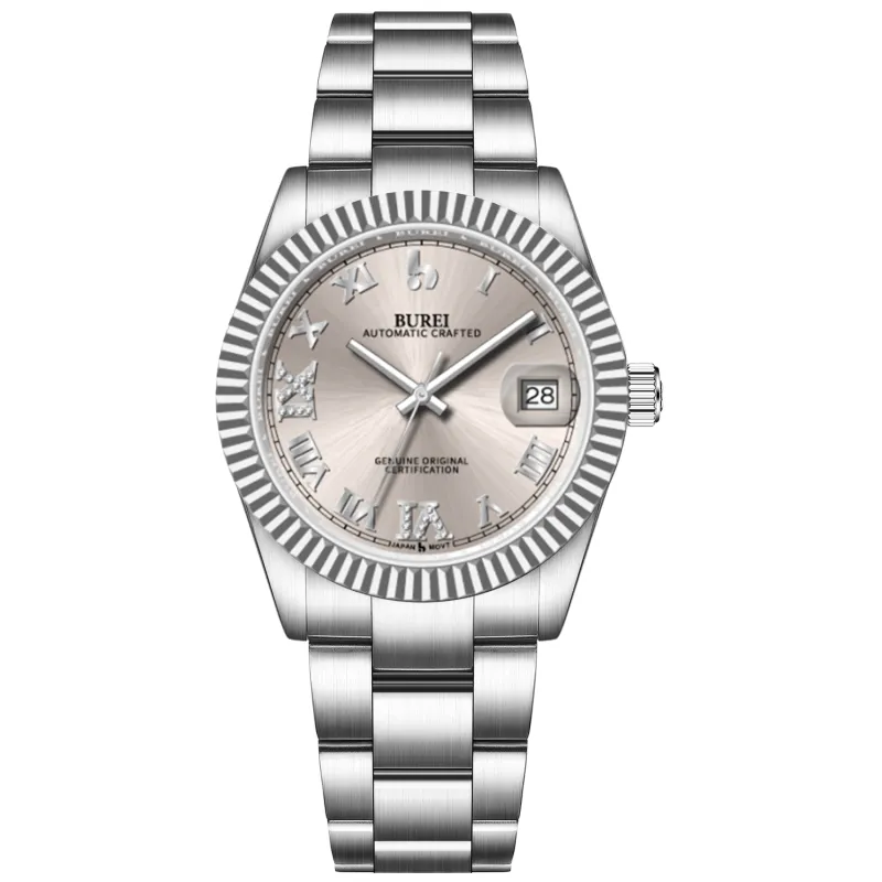 BUREI  Luxury Automatic Watch 36mm, Fashion Waterproof Mechanical Watch, Adjustable Stainless Steel Two Tone Strap, Gift for Men sold by Burei
