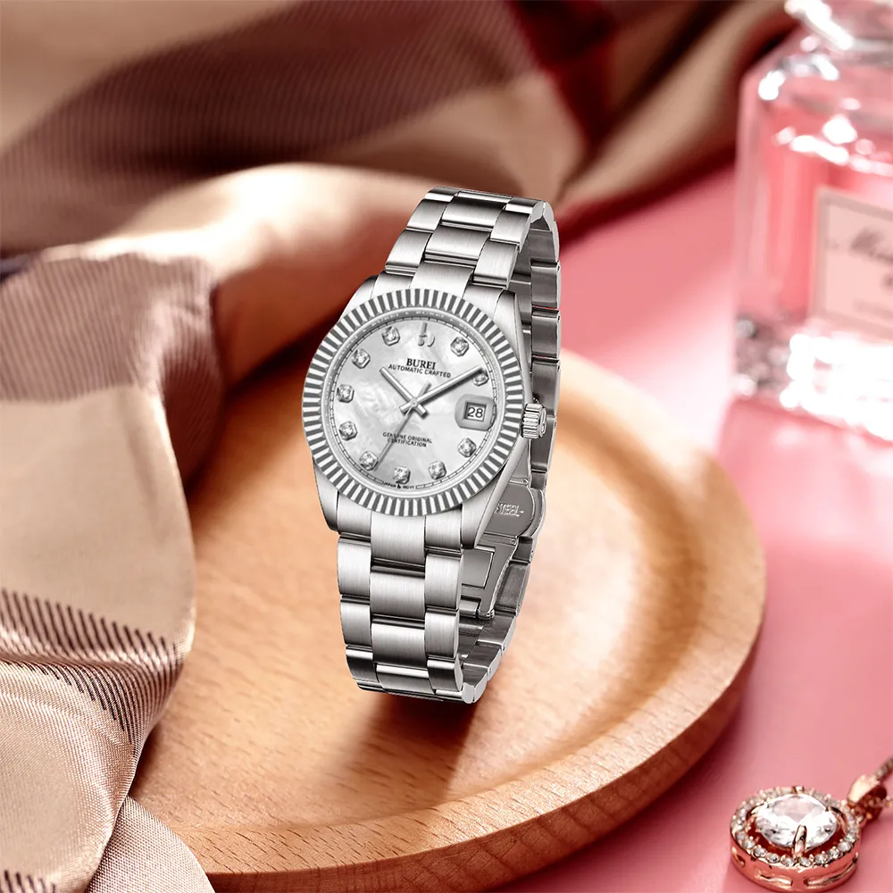BUREI Luxury Automatic Watch 36mm, Fashion Waterproof Mechanical Watch, Adjustable Stainless Steel Two Tone Strap sold by Burei product image thumbnail 2