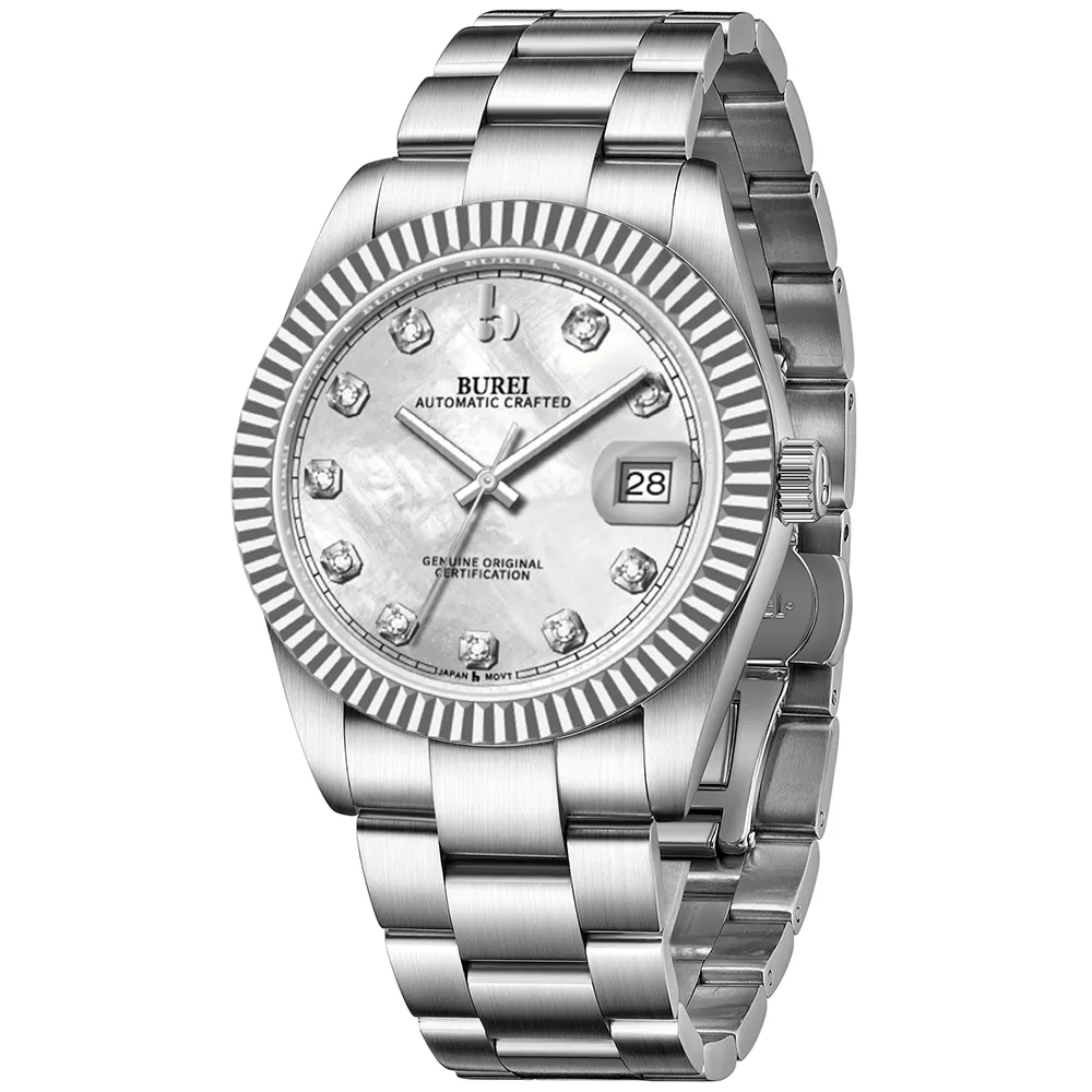 BUREI Luxury Automatic Watch 36mm, Fashion Waterproof Mechanical Watch, Adjustable Stainless Steel Two Tone Strap sold by Burei product image thumbnail 4