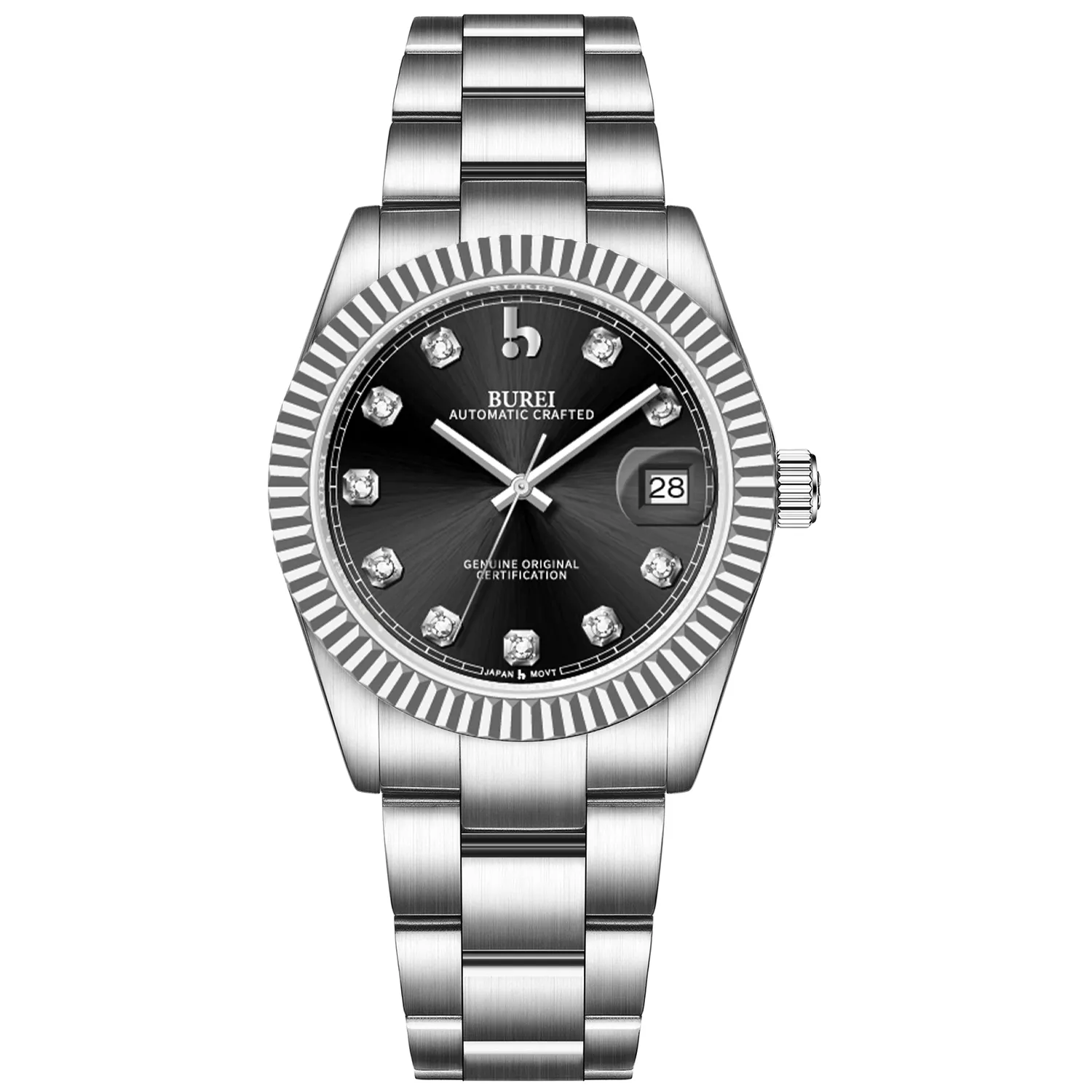 BUREI Luxury Automatic Watch 36mm, Fashion Waterproof Mechanical Watch, Adjustable Stainless Steel Two Tone Strap sold by Burei product image thumbnail 5