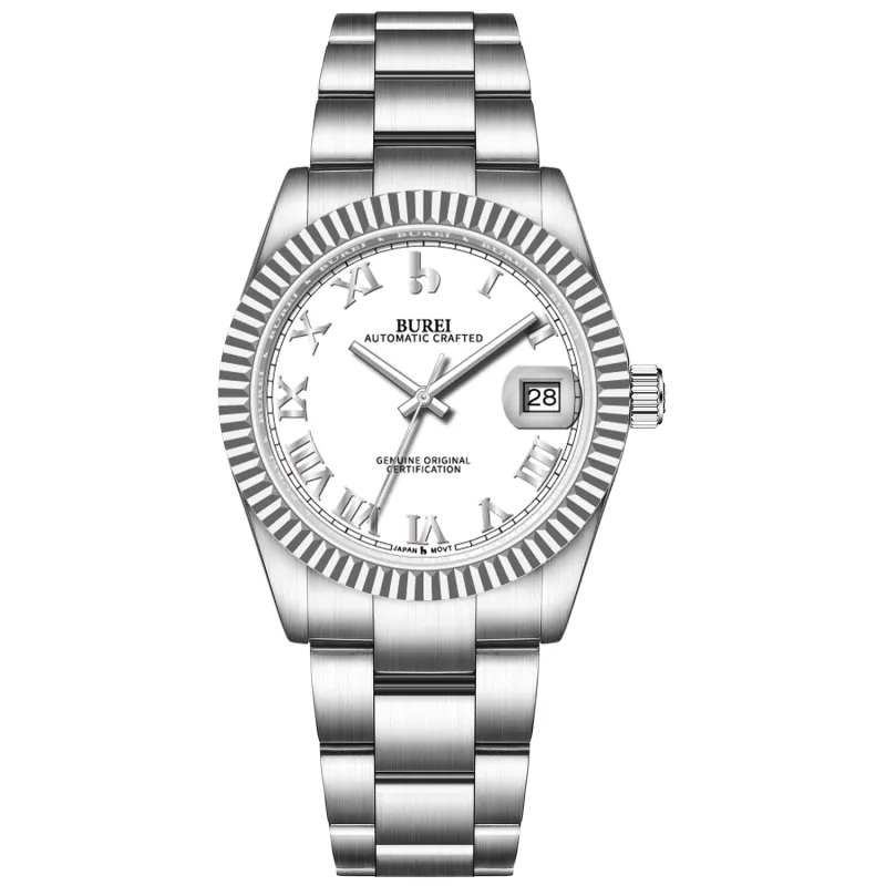 BUREI Luxury Automatic Watch 36mm, Fashion Waterproof Mechanical Watch, Adjustable Stainless Steel Two Tone Strap, Gift for Men sold by Burei