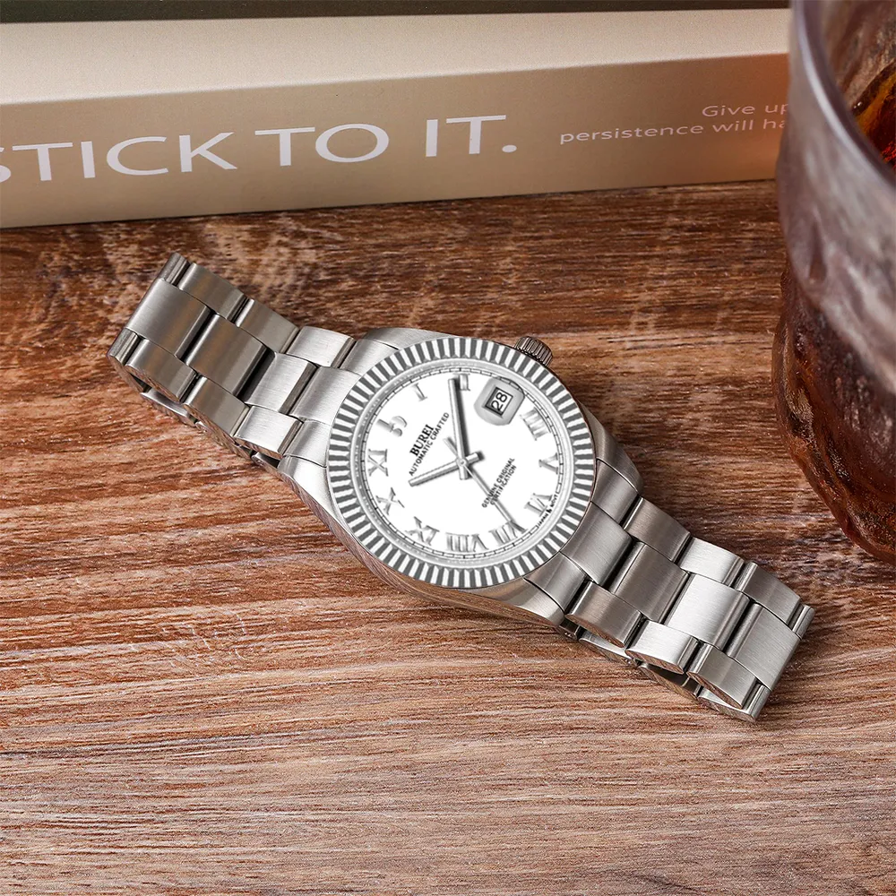 BUREI Luxury Automatic Watch 36mm, Fashion Waterproof Mechanical Watch, Adjustable Stainless Steel Two Tone Strap sold by Burei product image thumbnail 3