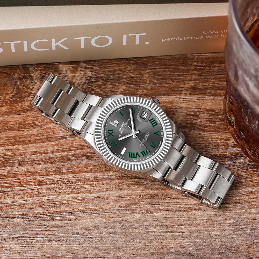 BUREI Luxury Automatic Watch 36mm, Fashion Waterproof Mechanical Watch, Adjustable Stainless Steel Two Tone Strap sold by Burei product image thumbnail 3