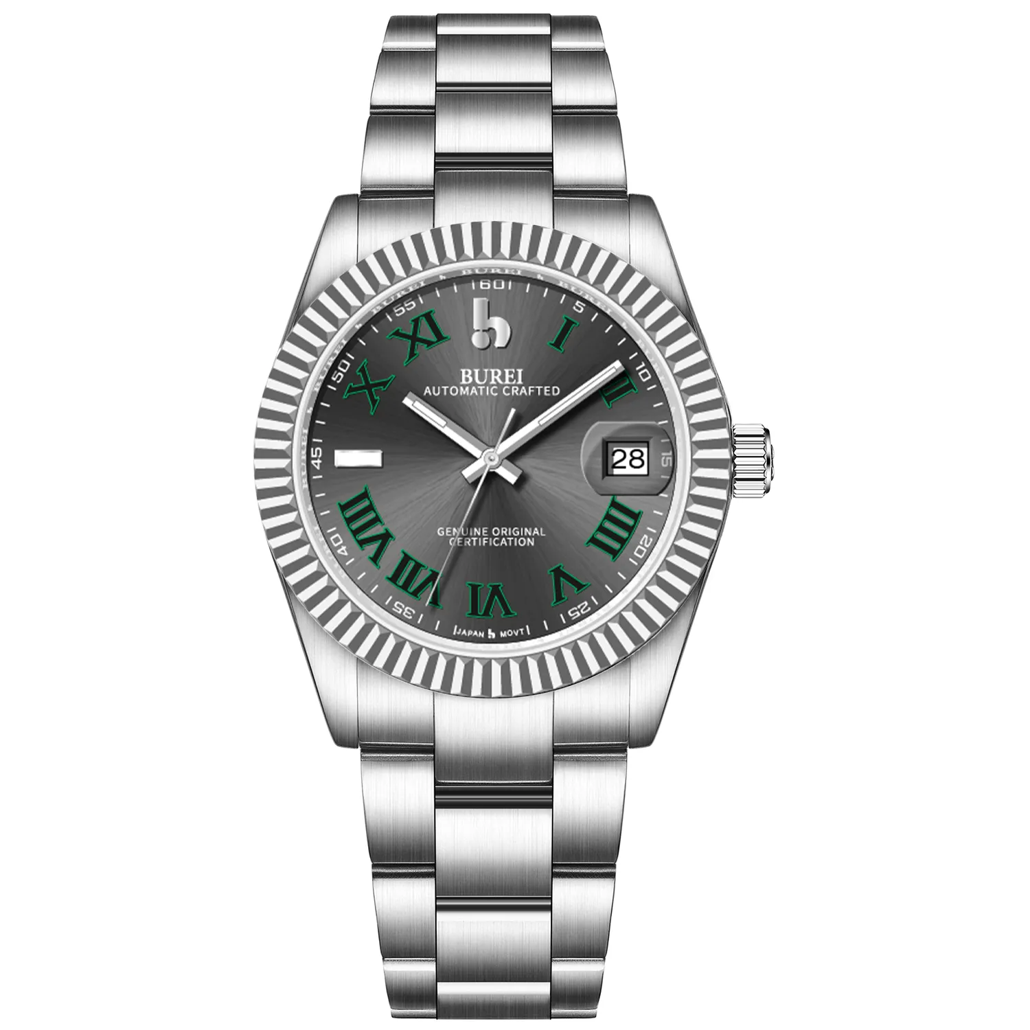 BUREI Luxury Automatic Watch 36mm, Fashion Waterproof Mechanical Watch, Adjustable Stainless Steel Two Tone Strap sold by Burei