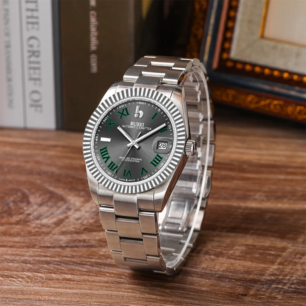 BUREI Luxury Automatic Watch 36mm, Fashion Waterproof Mechanical Watch, Adjustable Stainless Steel Two Tone Strap sold by Burei product image thumbnail 4