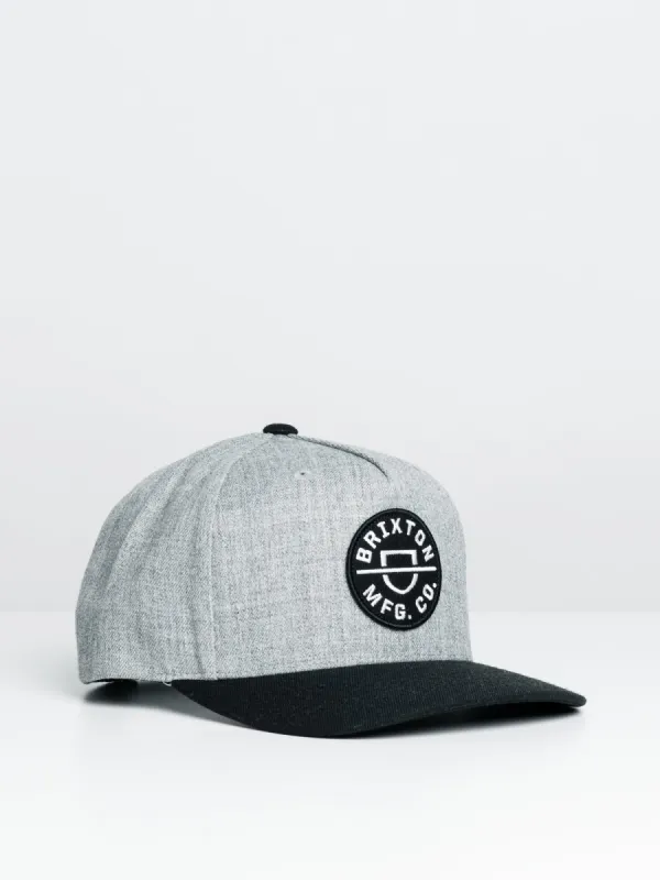 BRIXTON CREST CROSSOVER MP HAT - GREY/BLACK sold by Blackwell