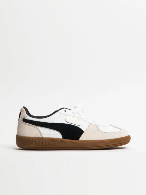 WOMENS PUMA PALERMO LEATHER SNEAKER - WHITE/VAPOR GRAY/BLACK/GUM sold by Blackwell