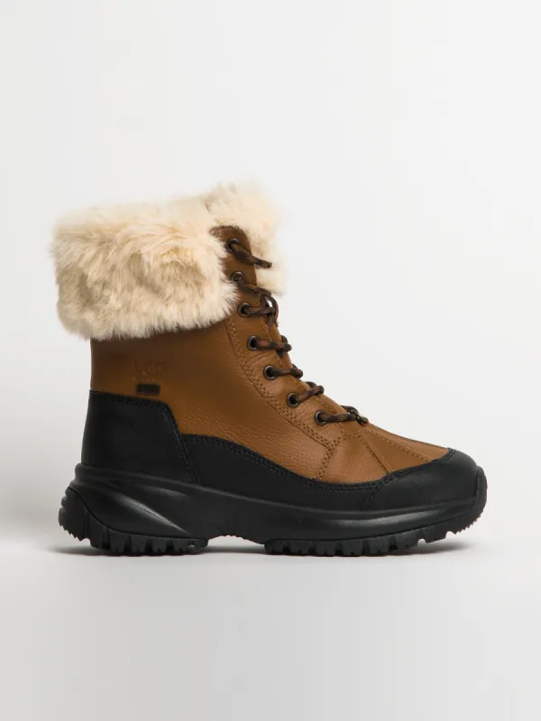 WOMENS UGG YOSE FLUFF BOOT - BROWN sold by Blackwell