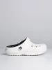 WOMENS CROCS CLASSIC LINED CLOG - WHITE/GREY sold by Blackwell