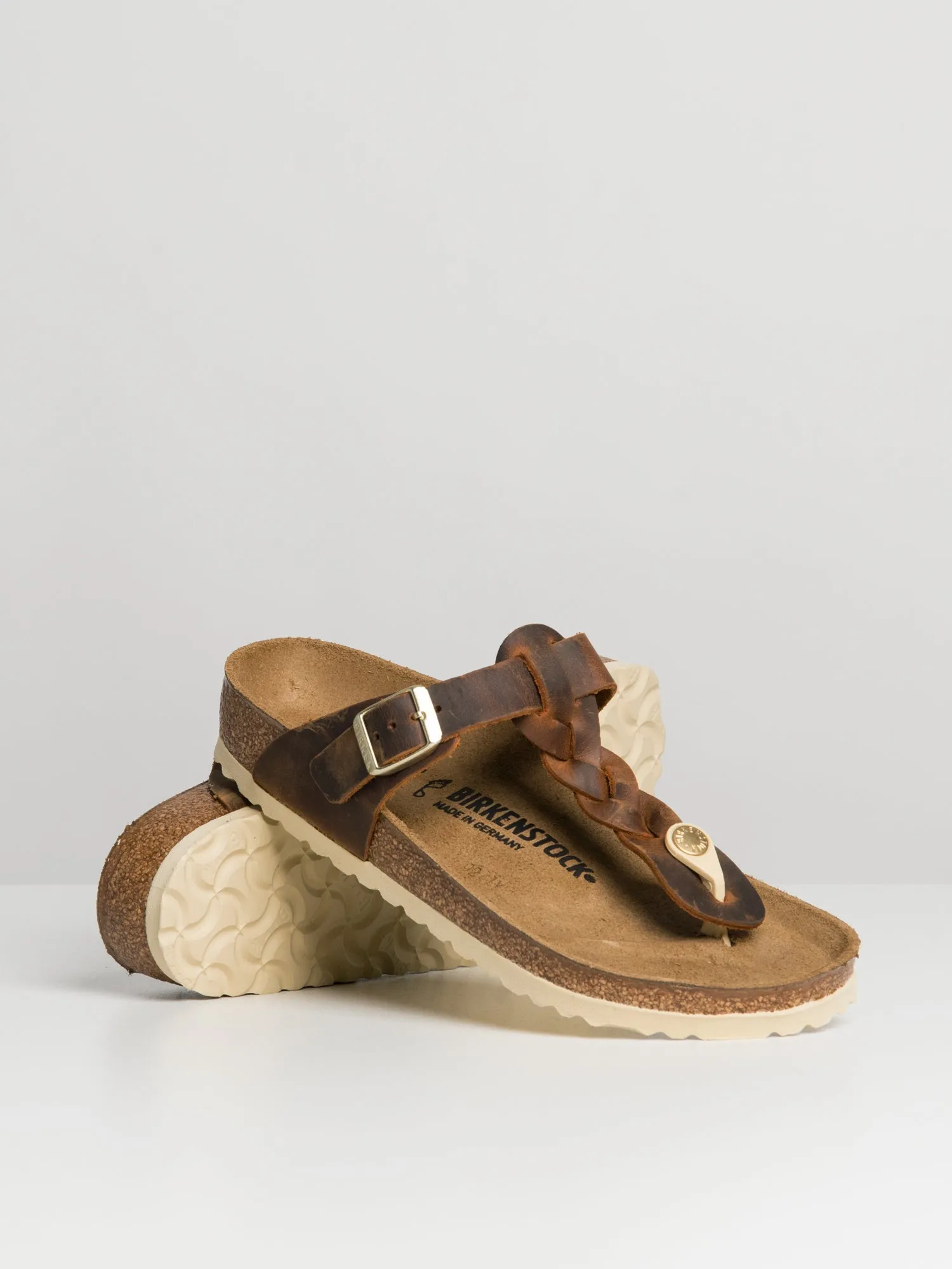 WOMENS BIRKENSTOCK GIZEH BRAIDED LEATHER SANDALS - REGULAR - COGNAC sold by Blackwell product image thumbnail 2