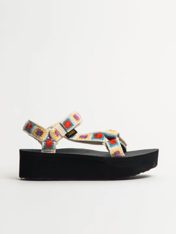 WOMENS TEVA FLATFORM UNIVERSAL CROCHET SANDALS sold by Blackwell