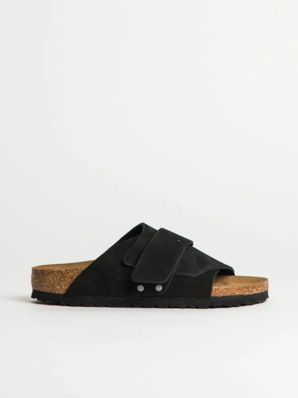 WOMENS BIRKENSTOCK KYOTO NUBUCK SUEDE NARROW FIT SANDALS - BLACK sold by Blackwell