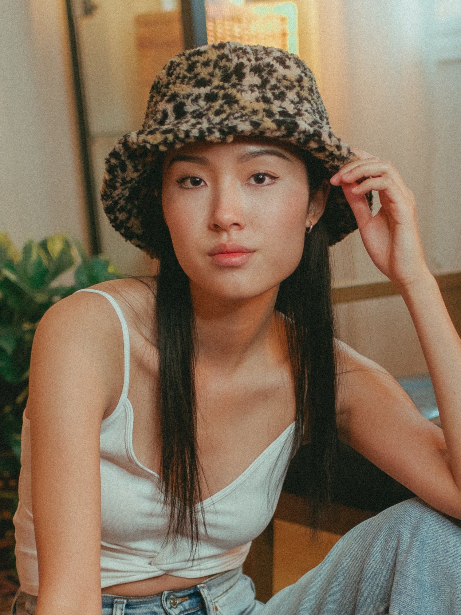 DLG BUCKET HAT - LEOPARD SHERPA - CLEARANCE sold by Blackwell