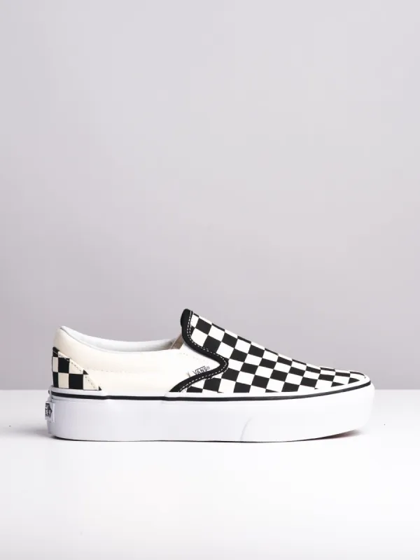 WOMENS VANS CLASSIC SLIP-ON PLATFORM CHECKER CANVAS SHOES sold by Blackwell