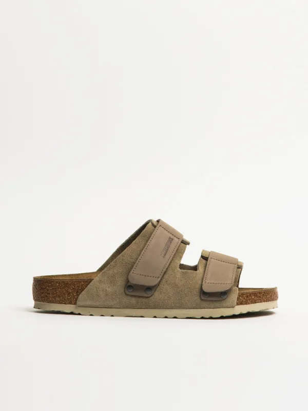 MENS BIRKENSTOCK UJI SUEDE NUBUCK SANDALS - REGULAR - TAUPE sold by Blackwell