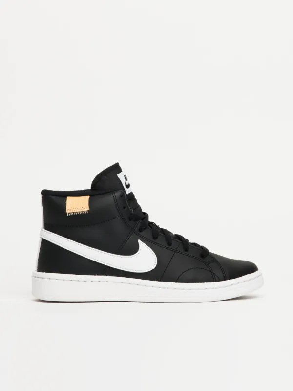 WOMENS NIKE COURT ROYALE 2 MID SNEAKER - BLACK/WHITE sold by Blackwell