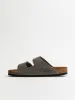 MENS BIRKENSTOCK ARIZONA SF OILED LEATHER SANDALS - IRON sold by Blackwell